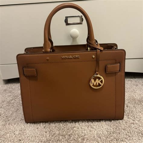 Michael Kors Rayne Medium Saffiano Leather Satchel in Brown 